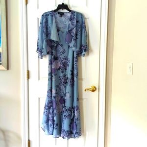 R & M Richards handkerchief hem dress and drapery jacket.